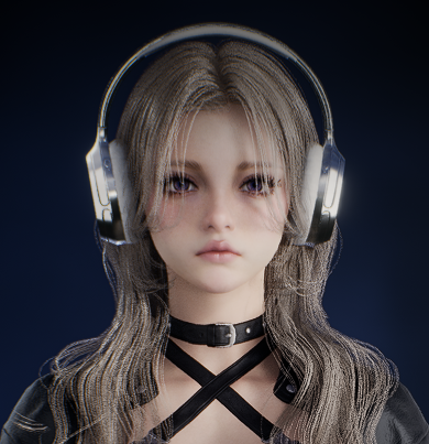 Character wearing a White Headset