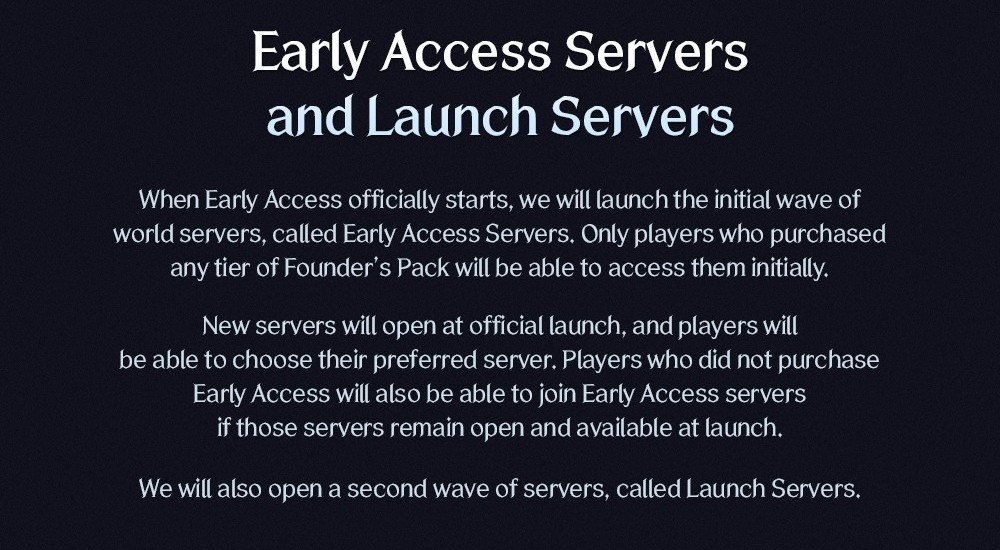 NC's infographic section "Early Access Servers and Launch Servers"